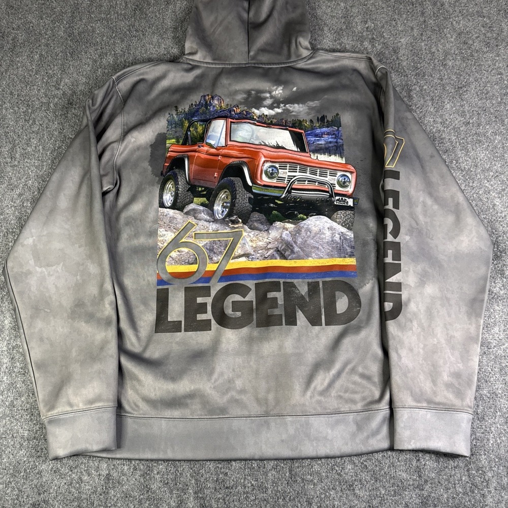 Mac Tools Men's Sweatshirt Ford‎ Bronco 67 Legend Zip Hooded Retro Medium